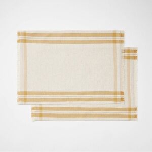 Threshold Studio McGee 2pk Basket Tan Plaid Placemats